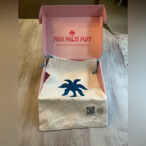 Pink Palm Puff Box and Dustbag Only